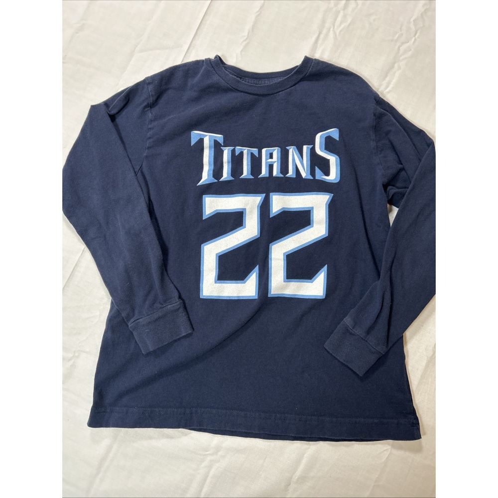 NFL Tennese Titans T Shirt Youth Size Medium Blue Derek Henry #22